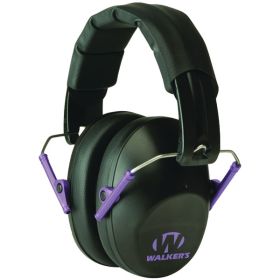 Walkers Game Ear GWP-FPM1-BKPU PRO Low-Profile Folding Muff&#44; Black & Purple