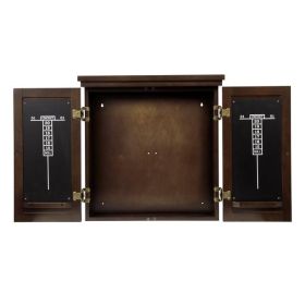 DMi D4600RTW Rustic Bristle Dartboard Cabinet Set&#44; Tan